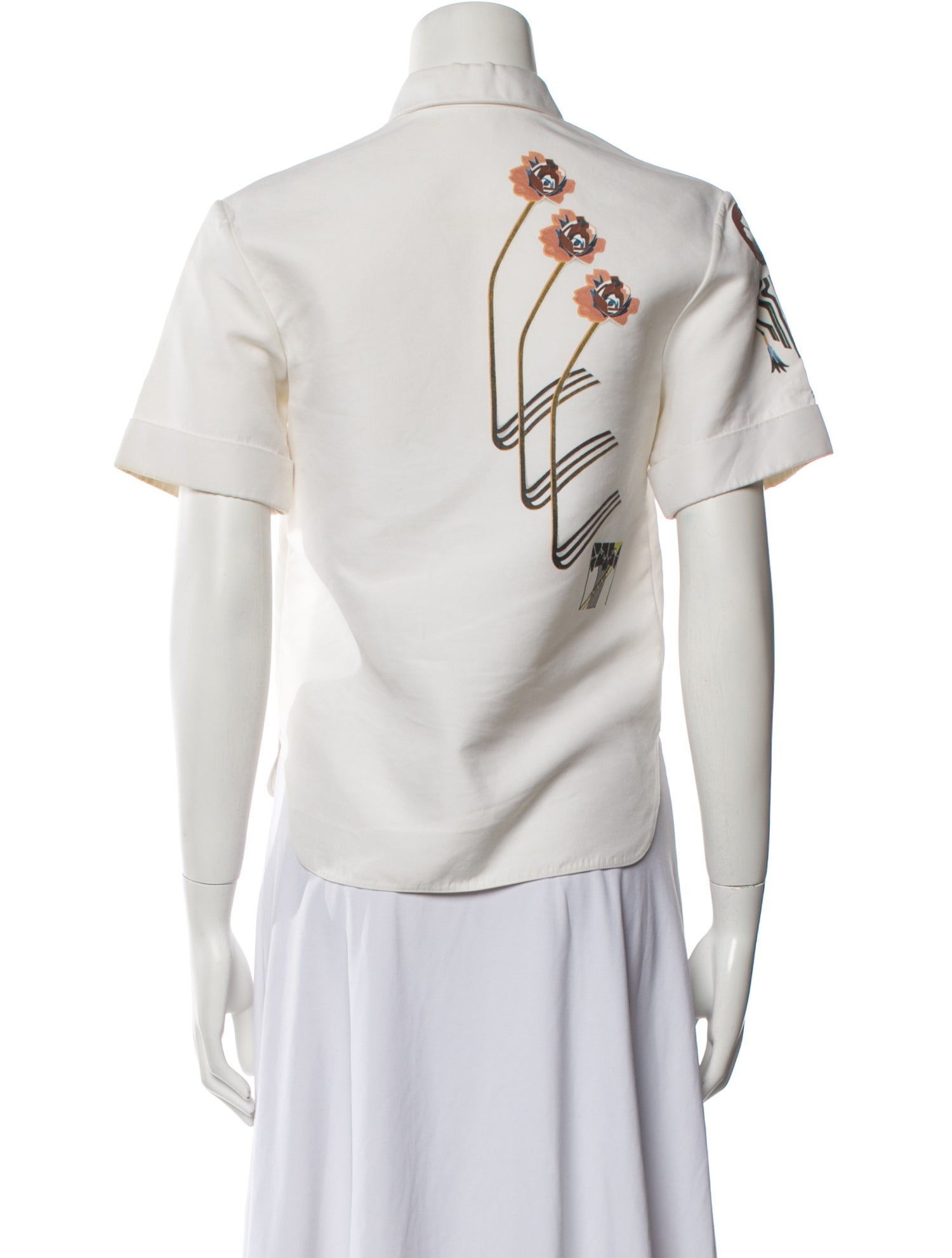 Christian Dior Short Sleeve Button-Up Top